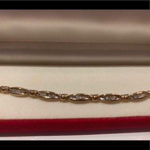 Diamond gold anklet
